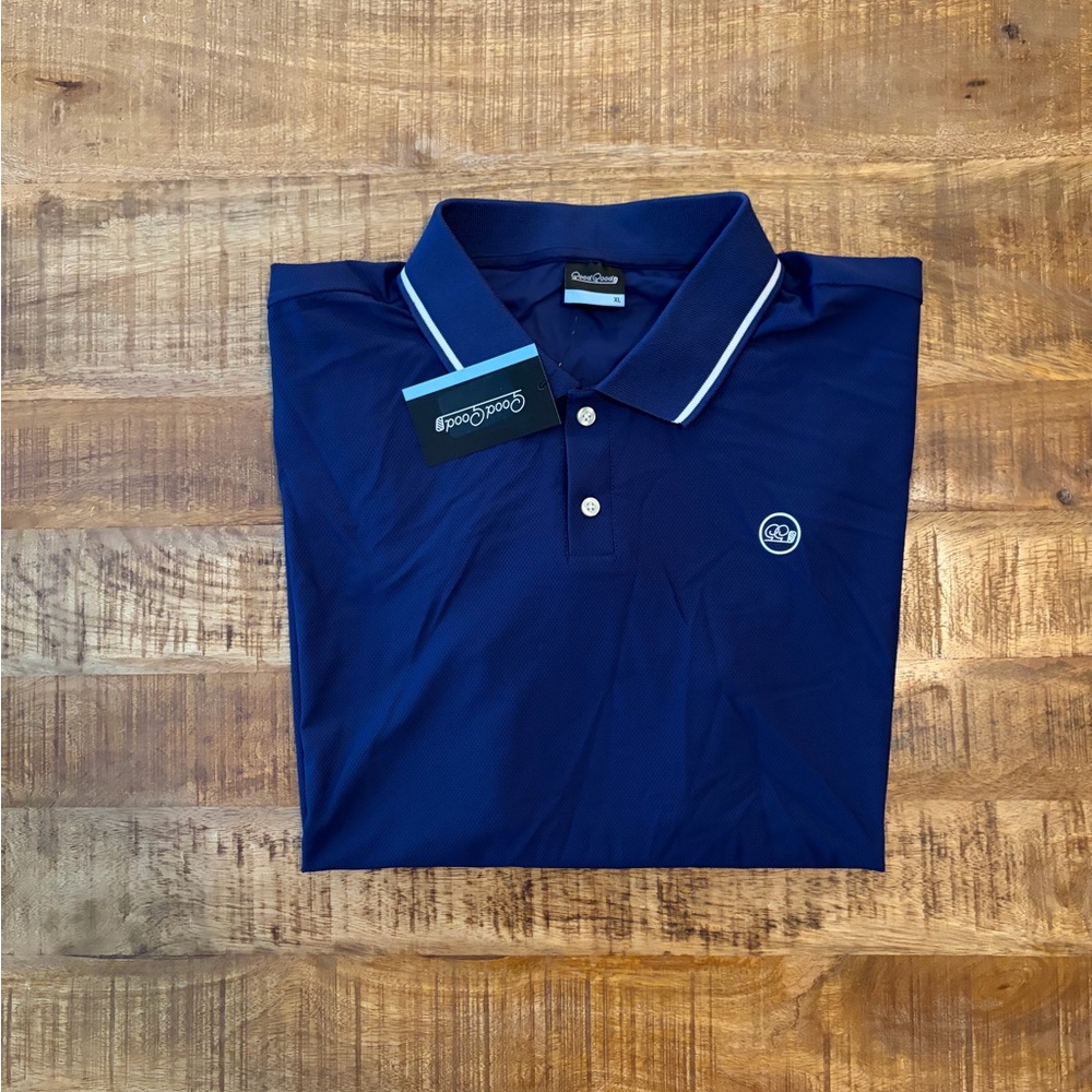 NWT Good Good Midnight Textured Golf Polo